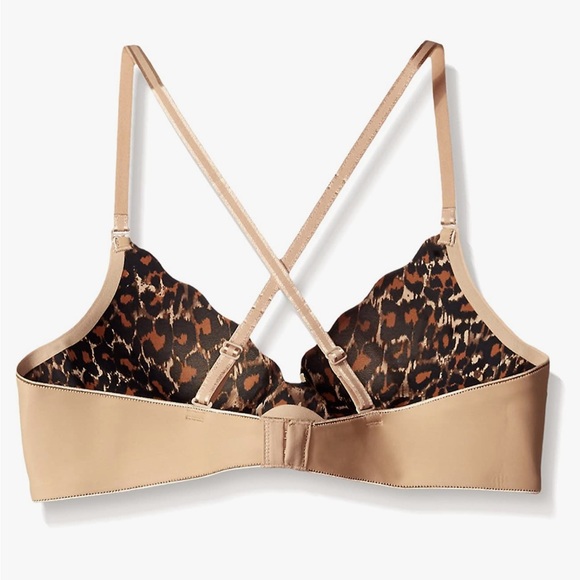 B’Temptd Bra 32D Tan Cheetah Straps Remove Push Up - Picture 2 of 8